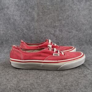 Vans Shoes Womens 7 Sneakers Authentic Low Red Canvas Skate Casual Lace Up Flat
